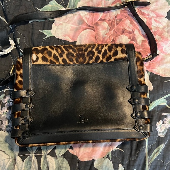 Christian Louboutin Farida Leopard Calf Hair & Leather Messenger Crossbody Bag - Picture 5 of 13